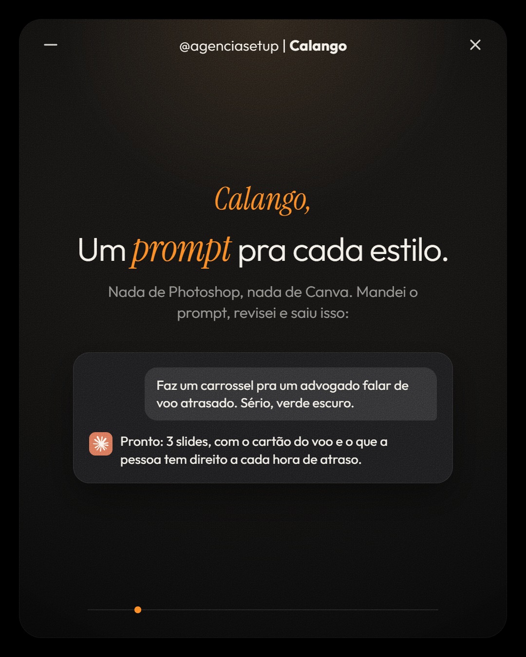 4 carrosséis que eu fiz com um prompt no Claude, slide 2